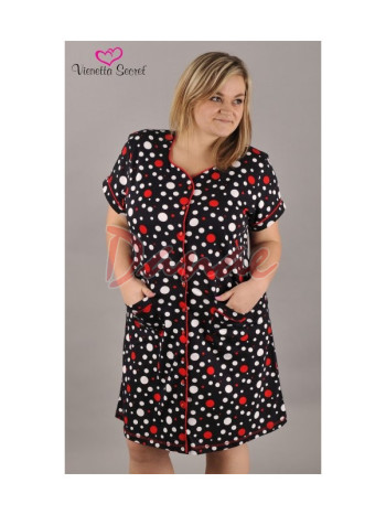 Nočná košeľa Bodky celá na rozopínanie 3XL - 4XL