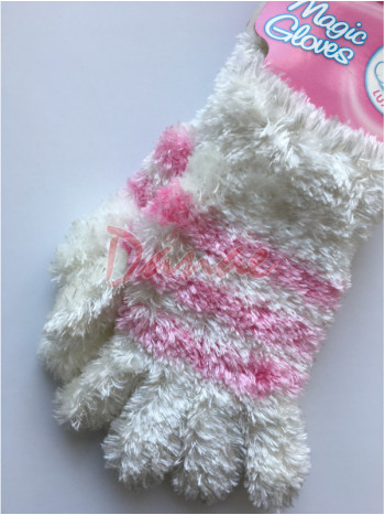 Detské rukavice - biela/ružová