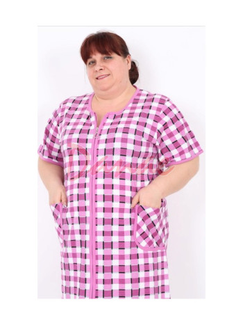Domáce oblečenie Kocka - letný župan na zips