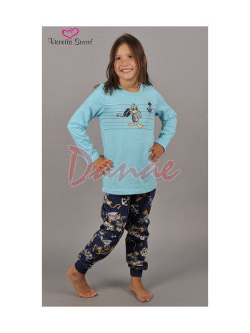 Dievčenské pyžamo Káčer - s patentom - tyrkysová