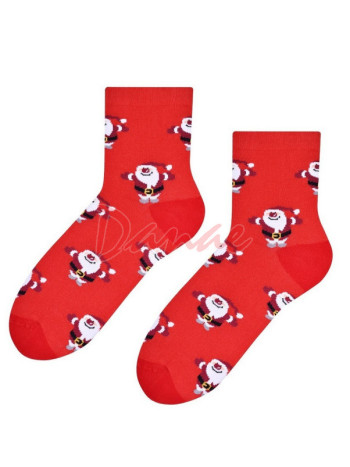 Mikuláš - dámske ponožky s vianočným motívom - červená