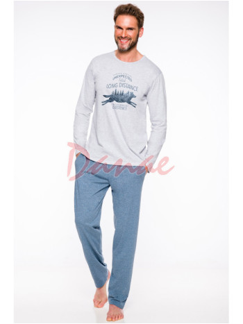 Pánske pyžamo dlhé - Wolf Nature - modro / šedá