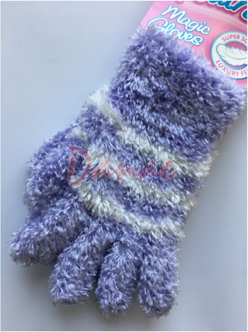 Detské rukavice - fialová/biela