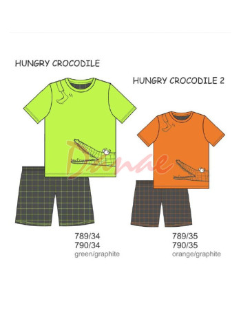 Vtipné chlapčenské pyžamo - Hladný krokodíl