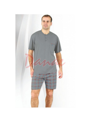 Pánske krátke pyžamo - kárované šortky - R477