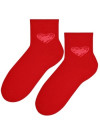 Ponožky so srdiečkom - červená