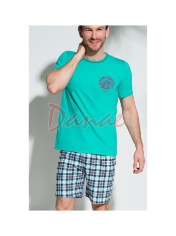 Letné pyžamo pánske - Pláž - zelená