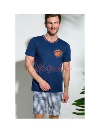 Letné pyžamo pánske - Pláž - modré