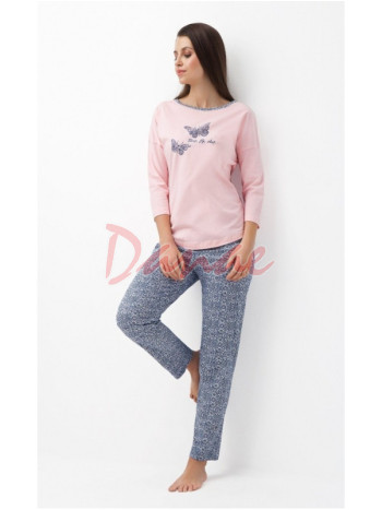 Dámske pyžamo - Sen o lietaní - Motýle - ružová