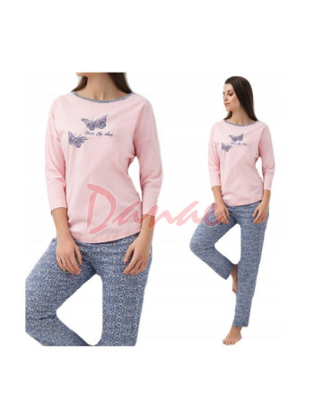 Dámske pyžamo - Sen o lietaní - Motýle - ružová