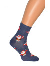 Mikuláš - dámske ponožky s vianočným motívom - modrá
