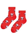 Mikuláš - dámske ponožky s vianočným motívom - červená