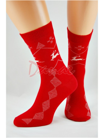 Sob - ponožky unisex - červená/biela