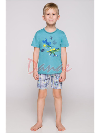 Chlapčenské pyžamo so šortkami - Dinosaurus - modré