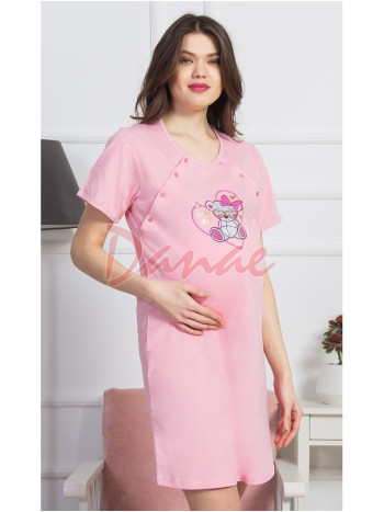 Nočná košeľa materská rozopínaná - Take My Heart - ružová