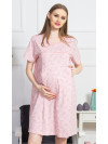 Materská nočná košeľa s otvormi na dojčenie - Plameniaci- ružová
