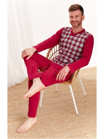 Pánske pyžamo dlhé Taro Roman červená