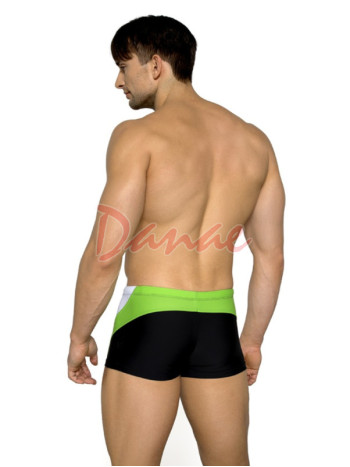 Pánske plavky boxerky Lorin 1011 - čierna/zelená