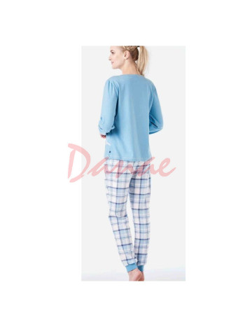 Sýkorka - dámske pyžamo s flanelovými nohavicami