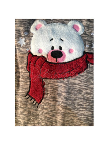 Zateplená detská nočná košeľa s medvedíkom