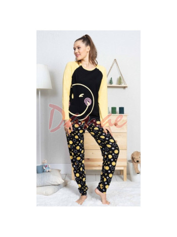 Emoticon - dámske pyžamo so smajlíkom dlhé