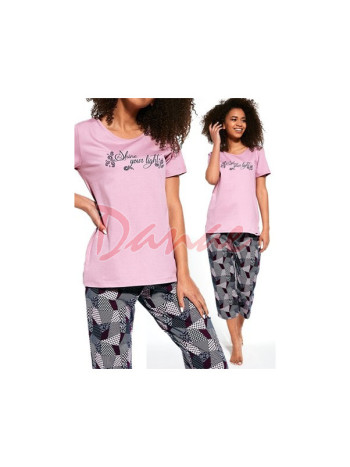 Shine - trojštvrťové dámske pyžamo s nápisom