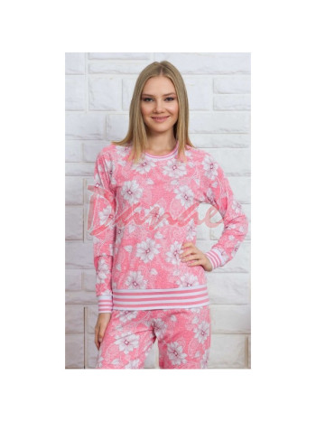 Dámske pyžamo Kvety kamélie - ružová