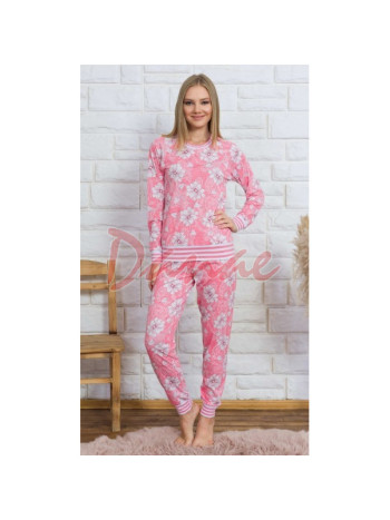 Dámske pyžamo Kvety kamélie - ružové