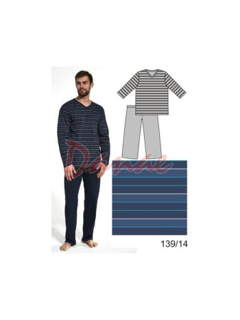 Pánske pyžamo s prúžkami na tričku - Various 