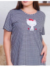 Nadmerná košeľa s pepitovým vzorom a mačiatkom