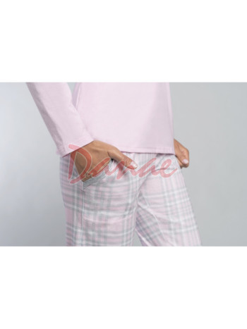 Mitali - dámske dlhé pyžamo - ružová