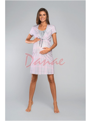 Mitali - nočná košeľa pre tehotné a dojčiace mamičky - ružová