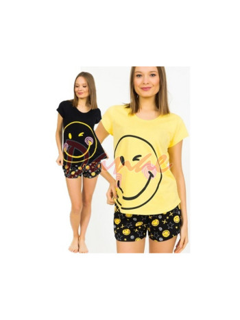 Emoticon - dámske pyžamo so smajlíkom krátke