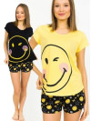 Emoticon - dámske pyžamo so smajlíkom krátke