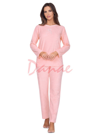 Dámske froté pyžamo s výšivkou - ružová