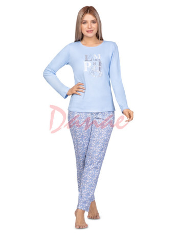 Paris - dámske dlhé pyžamo - modrá