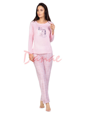 Paris - dámske dlhé pyžamo - ružová