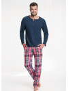 Pánske pyžamo - káro nohavice s vreckami