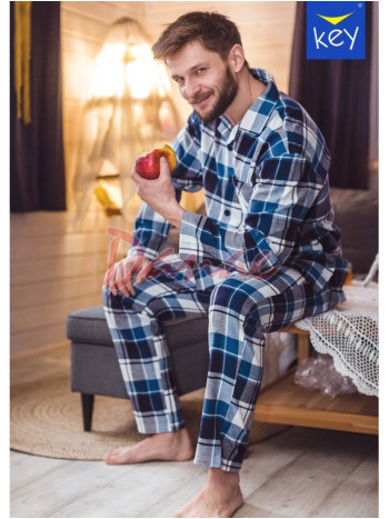 Teplé flanelové pyžamo s rozopínaním na gombíky