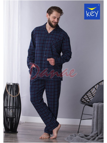 Kárované pánske flanelové pyžamo