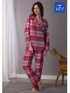 Flanelové pyžamo Key - dámske - kárované