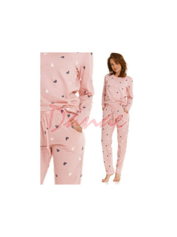 Dámske pyžamo - srdiečkový vzor - vrecká