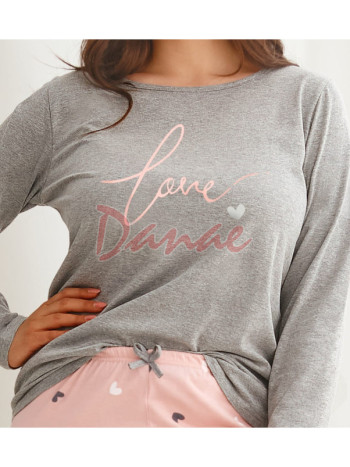 Nadmerné dámske pyžamo s nápisom - Love