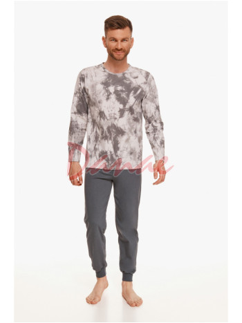 Pánske pyžamo Greg s batikovým vzorom na tričku šedá