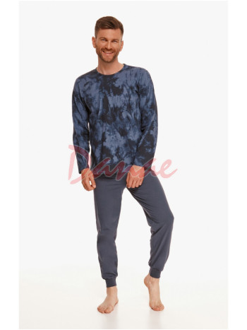 Pánske pyžamo Greg s batikovým vzorom na tričku modrá