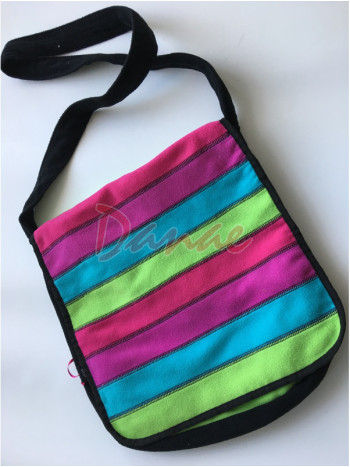 Pruhovaná taška z flísu s dlhým uchom - Rainbow