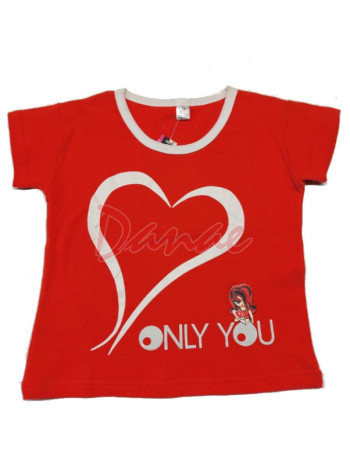 Dievčenské tričko s potlačou - Only you - červená