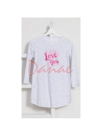 Detská nočná košeľa s nápisom Love you