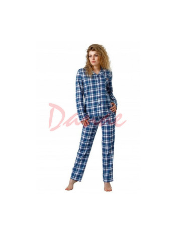 Kárované dámske pyžamo na rozopínanie - Evlyn