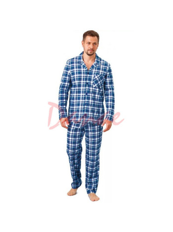 Kárované pánske pyžamo na rozopínanie - Evan